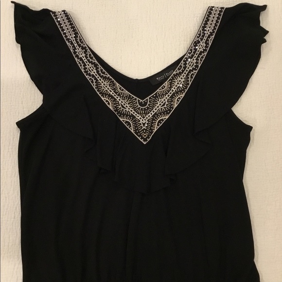 WHBM Black Top with Silver Embellishments - Picture 11 of 13